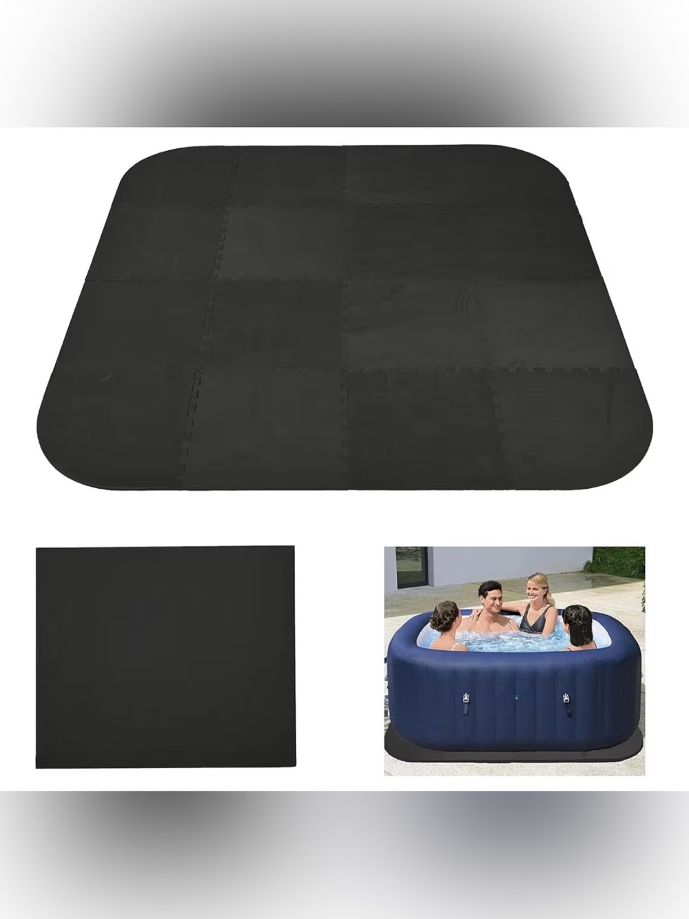 85” Hot Tub Mat 1/2” Thick EVA Foam Pad 17-Piece Spa Pool Flooring Protector